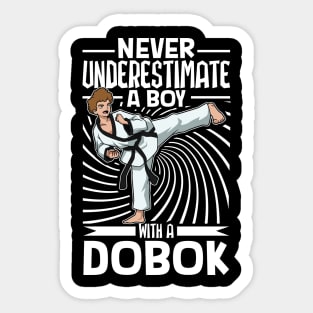 Never underestimate a boy in Dobok - Hapkido Sticker